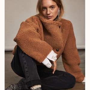 Free People Izzy Wrap Teddy Jacket In 